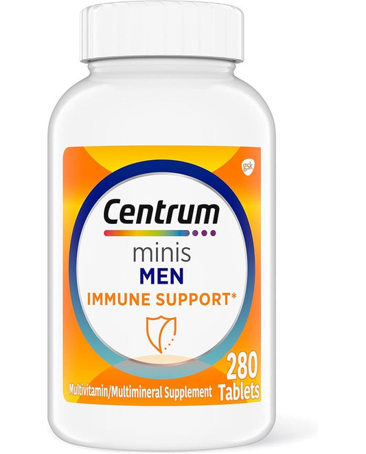 Centrum Minis Men's Daily Multivitamin for Men for Immune Support with Zinc and Vitamin C, 280 Mini Tablets, 140 Day Supply