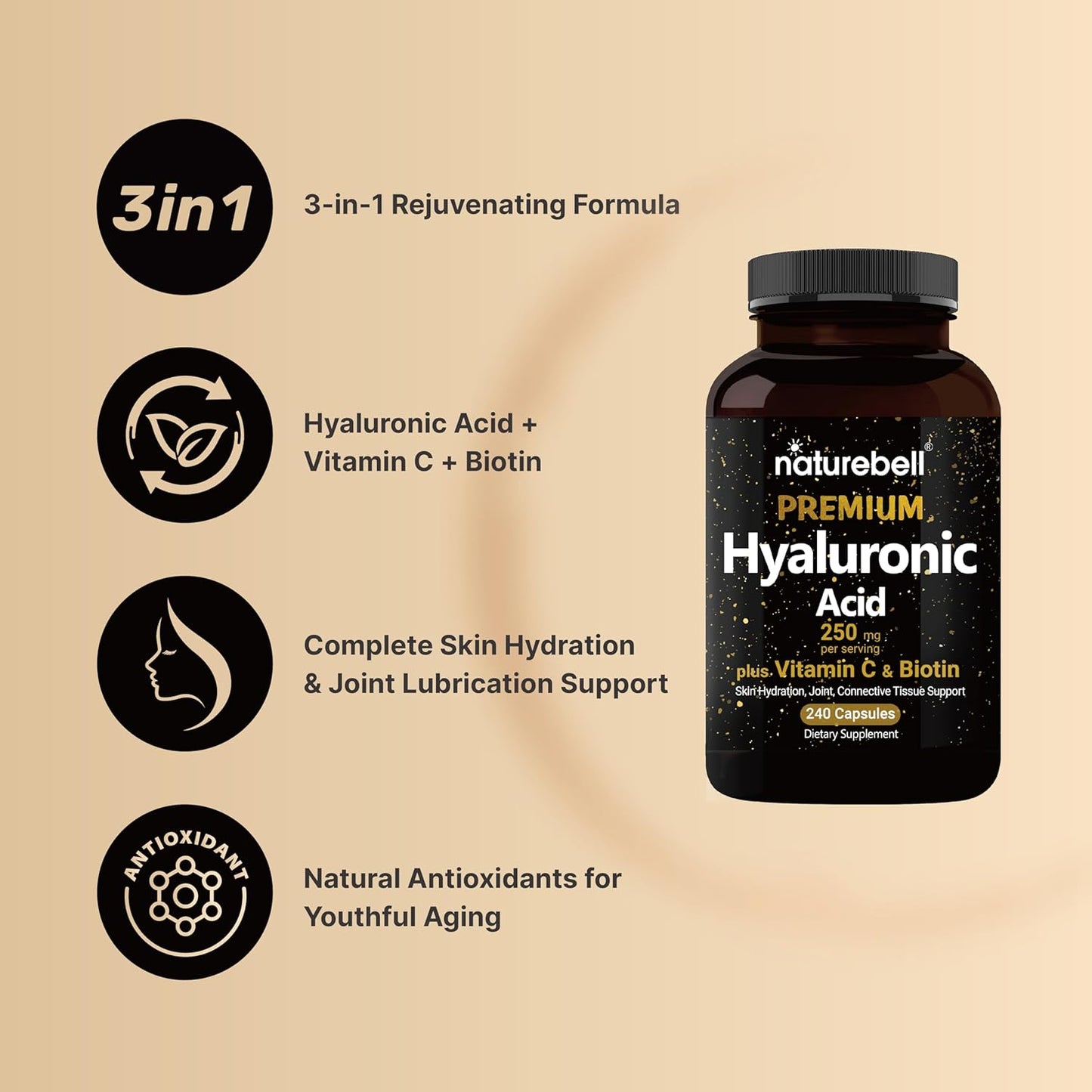 NATUREBELL: Acid Supplements with Biotin 5000mcg & Vitamin C