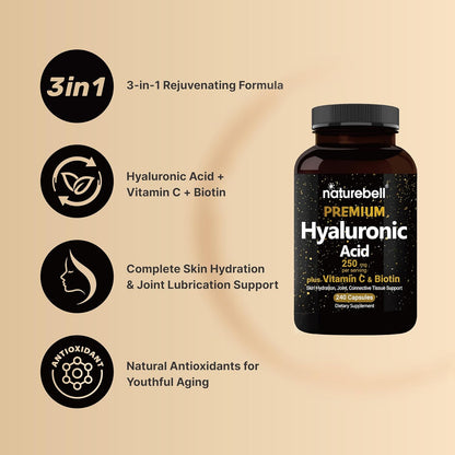 NATUREBELL: Acid Supplements with Biotin 5000mcg & Vitamin C