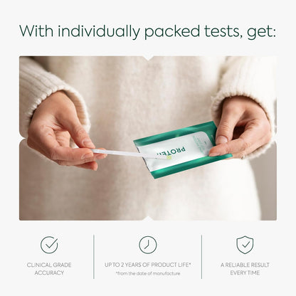 Diagnox Health Protein Urine Test Strips Kit - Individually Packed at Home Urine Protein Test Strips - Urinalysis Strips for Protein in Urine (30 Pack)