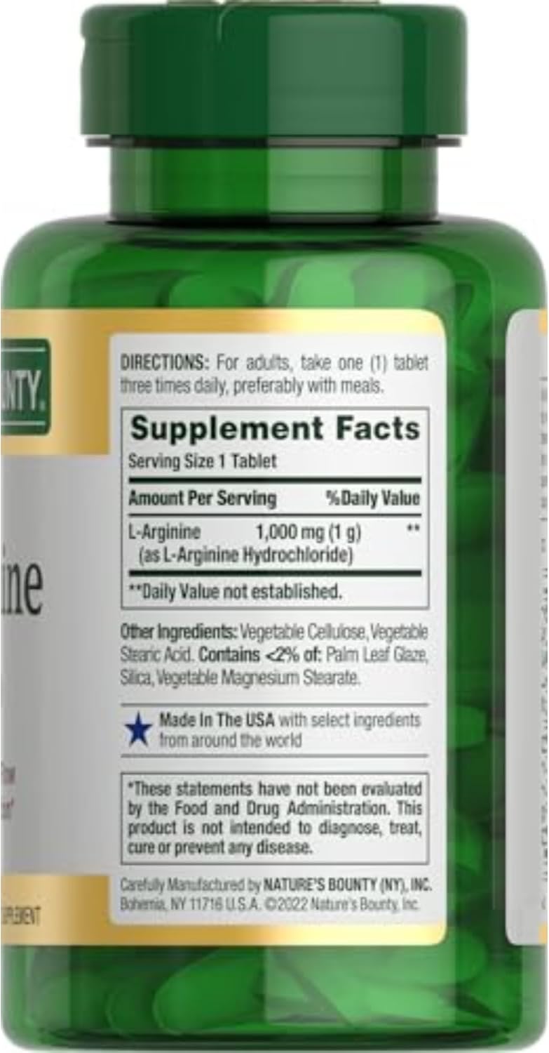 Nature’s Bounty L-Arginine 1000mg, 50 Tablets