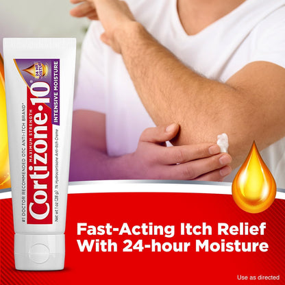 Cortizone 10 Maximum Strength Intensive Moisture Anti-Itch Cream, 1% Hydrocortisone, 1 oz