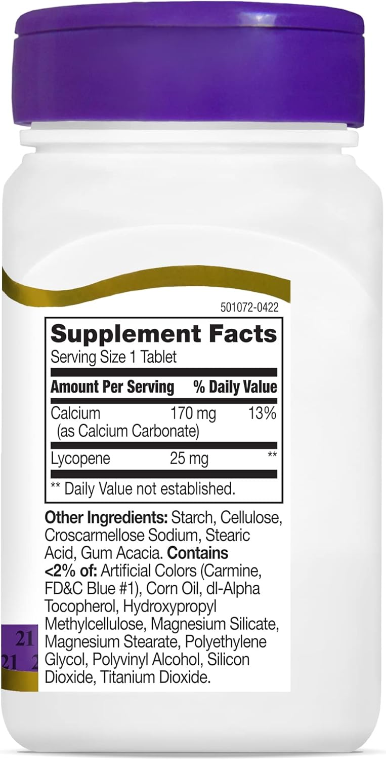 21st Century Lycopene 25 mg Tablets, 60 Count (22400)