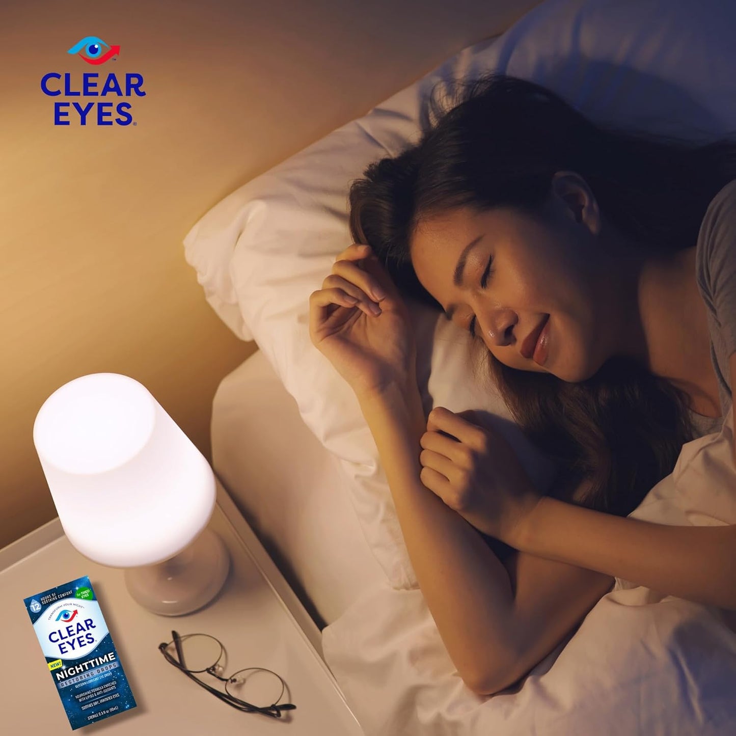 Clear Eyes Nighttime Restoring Eyes Drops, Nighttime Relief Dry Eye Drops, 0.5 Fl Oz