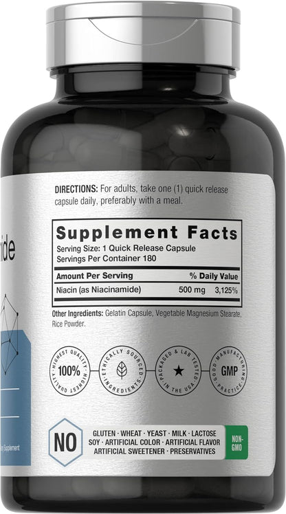Horbaach - Nicotinamide | 500mg | 180 Capsules