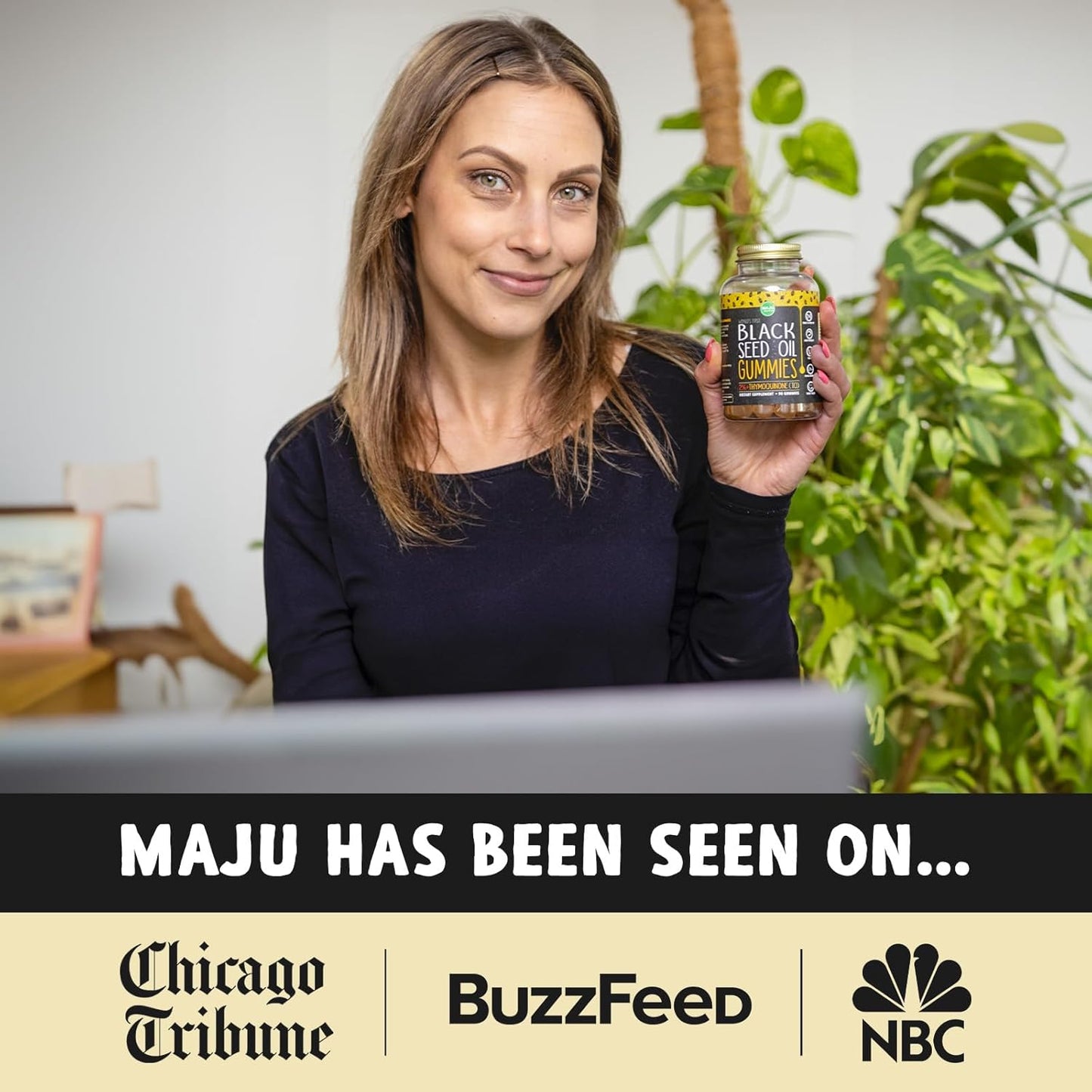 MAJU's Black Seed Oil Gummies, World's 1st, 2.5X Per BSO Gummy, Cumin Nigella Sativa Oil, Cold-Pressed, Potent Formula with Cinnamon Extract, Tasty, 500mg 90 ct