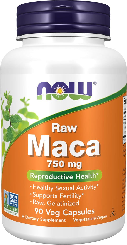 NOW Foods Supplements, Maca 750 mg Raw, 90 Veg Capsules