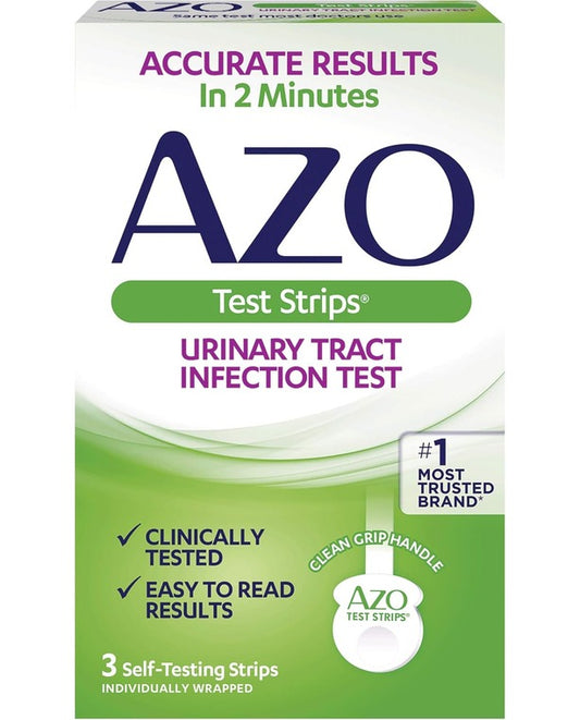 AZO Cranberry Urinary Tract Health Supplement & Urinary Tract Infection (UTI) Test Strips -  3 Count