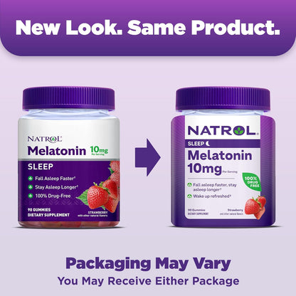 Natrol Melatonin 10mg, 90 Strawberry-Flavored Gummies