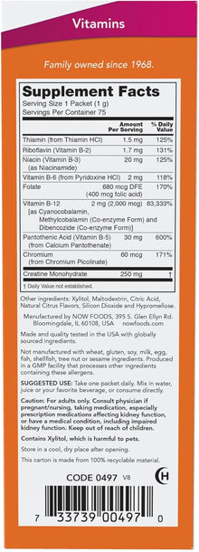 NOW Foods Supplements, Instant Energy B-12 (2,000 mcg of B-12 per packet), Cellular Energy Boost*, 75 Packets now