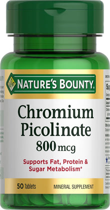 Nature's Bounty Chromium Picolinate, 800 mcg, 50 Tablets Nature's Bounty