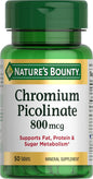 Nature's Bounty Chromium Picolinate, 800 mcg, 50 Tablets