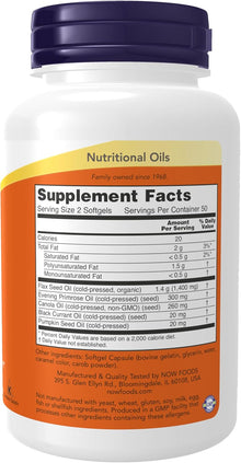 NOW Foods Supplements, Omega 3-6-9 1000 mg, 100 Softgels now