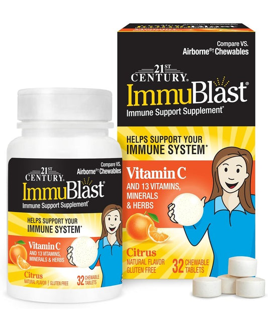 21st Century Immublast Chewable Tablets, Citrus 32 Count