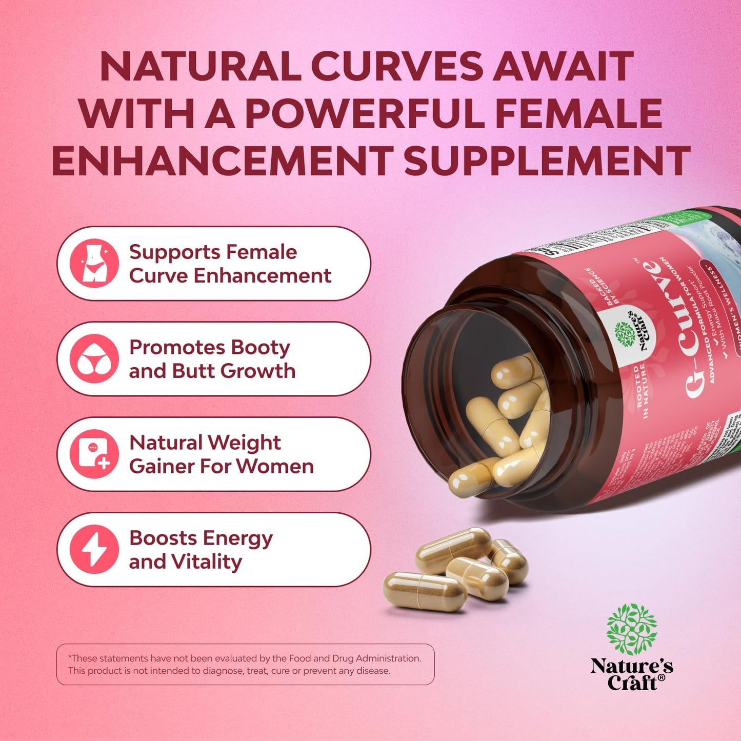 Natures Craft G-Curve Butt and Breast Enhancement Pills 60 Count