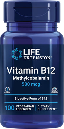 Life Extension Vitamin B12, Methylcobalamin, 500 mcg, 100 Vegetarian Lozenges Life Extension