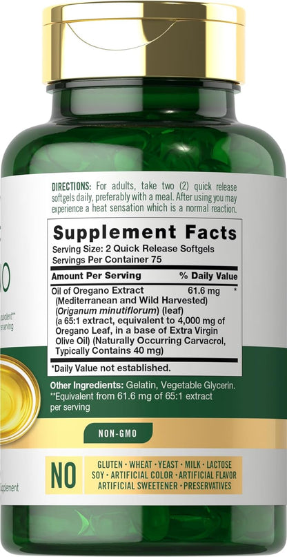 Carlyle Oregano Oil 4000mg Supplement | 150 Softgel Capsules