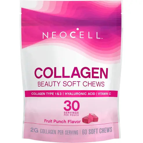 NeoCell Collagen Beauty Soft Chews with Vitamin C and Hyaluronic Acid, For Hair, Skin and Nail Health, 60 Count