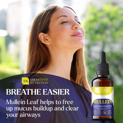 Mullein - Mullein Leaf Extract - Lung Cleanse - Mullein Drops - Organic Mullein Supplement for Respiratory System Support & Healthy Mucous Membranes - Verbascum Densiflorum for Quit Smoking Aid - 4 oz