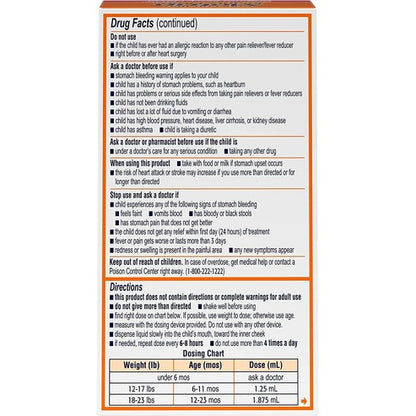 Motrin' Infants Concentrated Drops, Fever Reducer, Ibuprofen, Berry Flavored.5 Oz