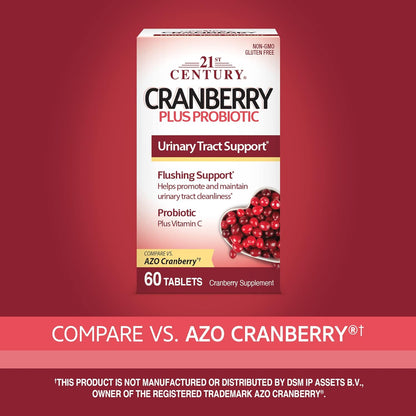 21st Century Cranberry Plus Probiotic Tablets, 60 Count