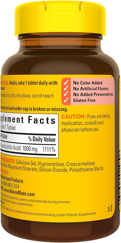 Nature Made Extra Strength Vitamin C 1000 mg Tablets, Dietary Supplement, 105 Count