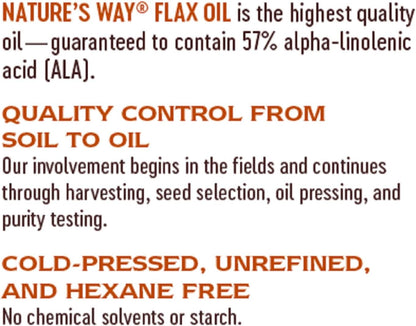 Nature's Way Flax Oil Max Strength Supports Heart Health, 200 Softgels