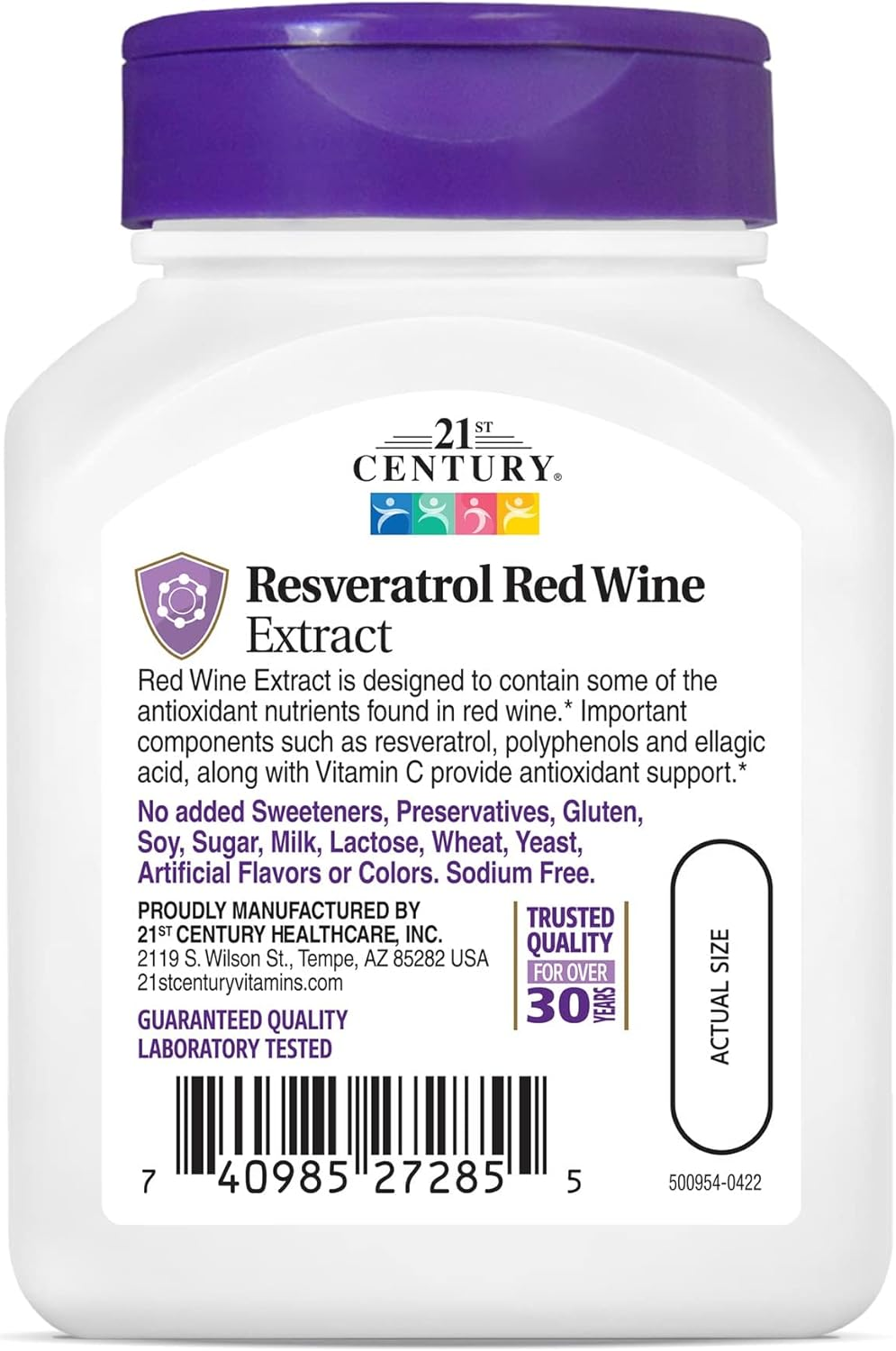 21st Century Resveratrol Red Wine Extract Capsules, 90Count