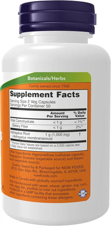 NOW Supplements, Astragalus (Astragalus membranaceus) 500 mg, Immune System Support*, 100 Capsules NOW