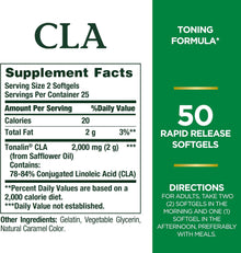 Nature’s Bounty Tonalin CLA 1000 mg, 50 Rapid Release Softgels Nature's Bounty