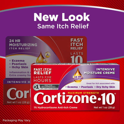 Cortizone 10 Maximum Strength Intensive Moisture Anti-Itch Cream, 1% Hydrocortisone, 1 oz