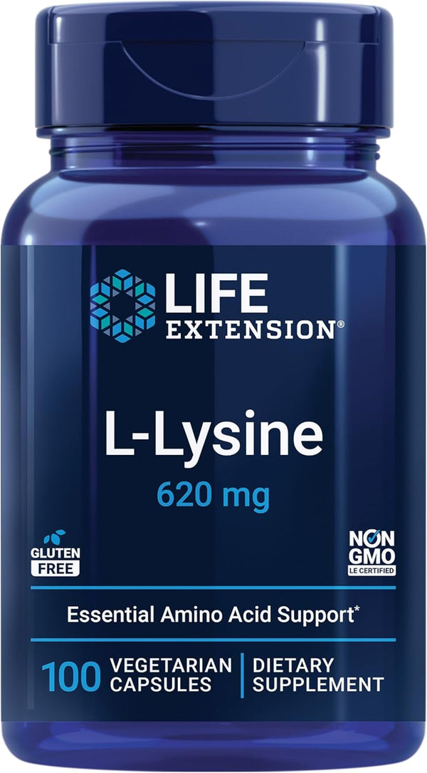 Life Extension L-Lysine, 620mg, 100 Capsules Life Extension