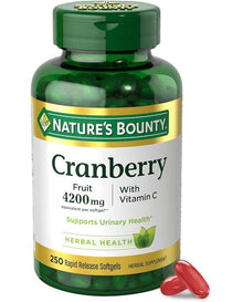 Nature's Bounty Cranberry 4200mg With Vitamin C, Urinary Health & Immune Support, Cranberry Concentrate, 250 Rapid Release Softgels Nature's Bounty
