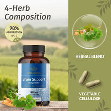 Brain Supplement - Nootropic Supplement to Support Cognitive Function, Memory, Mental Focus, Energy - Natural, Non-GMO, Vegan Formula - Ginkgo Biloba, Ginseng, Bacopa - 1400mg, 100 Capsules Vitamins Depots