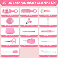 Esonto Baby Healthcare and Grooming Kit,Baby Hair Clippers, Baby Nail Clippers with Light for Newborn Infant Toddler Kids Toes and Fingernails - Care, Polish and Trim (20 Kits Pink) Esonto