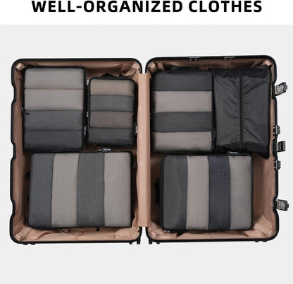 BAGAIL 4 Set/5 Set/6 Set Compression Packing Cubes Travel Accessories Expandable Packing Organizers