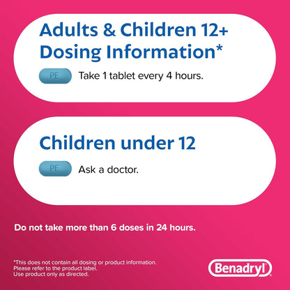 Benadryl Allergy Plus Congestion Ultratabs, 24 count