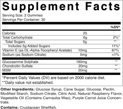 Vitamatic 2 Pack Glucosamine Chondroitin Gummies with MSM & Vitamin E - Joint Support - 60 Pectin Based Gummies