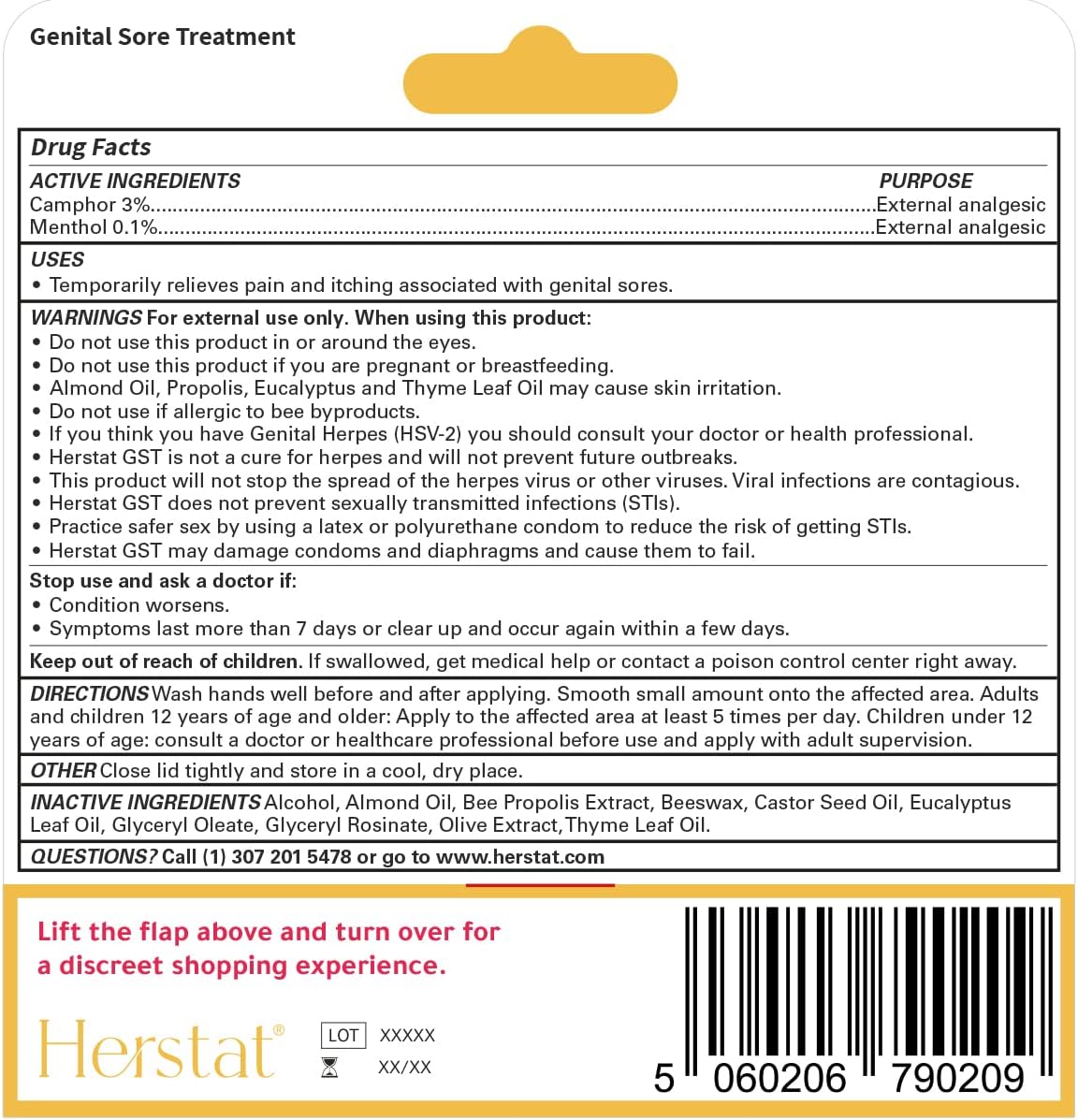 Herstat GST Genital Sore Treatment | Fast, Effective Relief from Pain, Itching and Discomfort