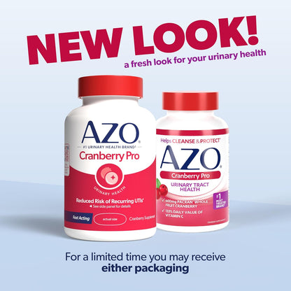 AZO Cranberry Pro Urinary Tract Health Supplement 600mg PACRAN, 100 Softgels
