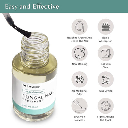 DERMATOOL Fungus Treatment for Toenail Extra Strength - Antifungal Solution and Fungal Nail Cure Under the Nail - Toe and Fingernail Repair for Damaged Discolored Thick Nails