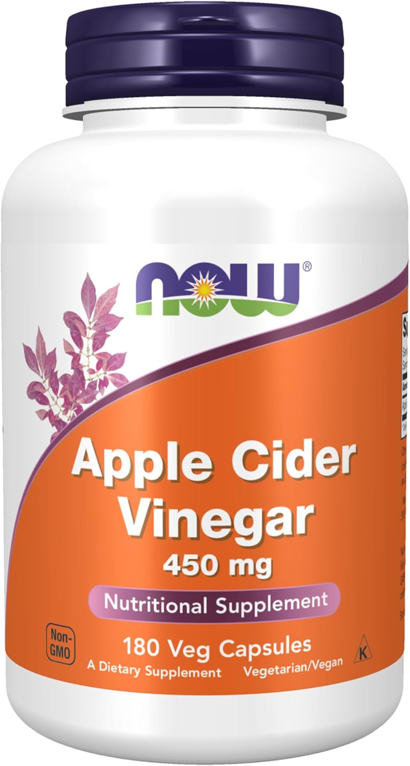 NOW Foods Supplements, Apple Cider Vinegar 450 mg, 180 Veg Capsules