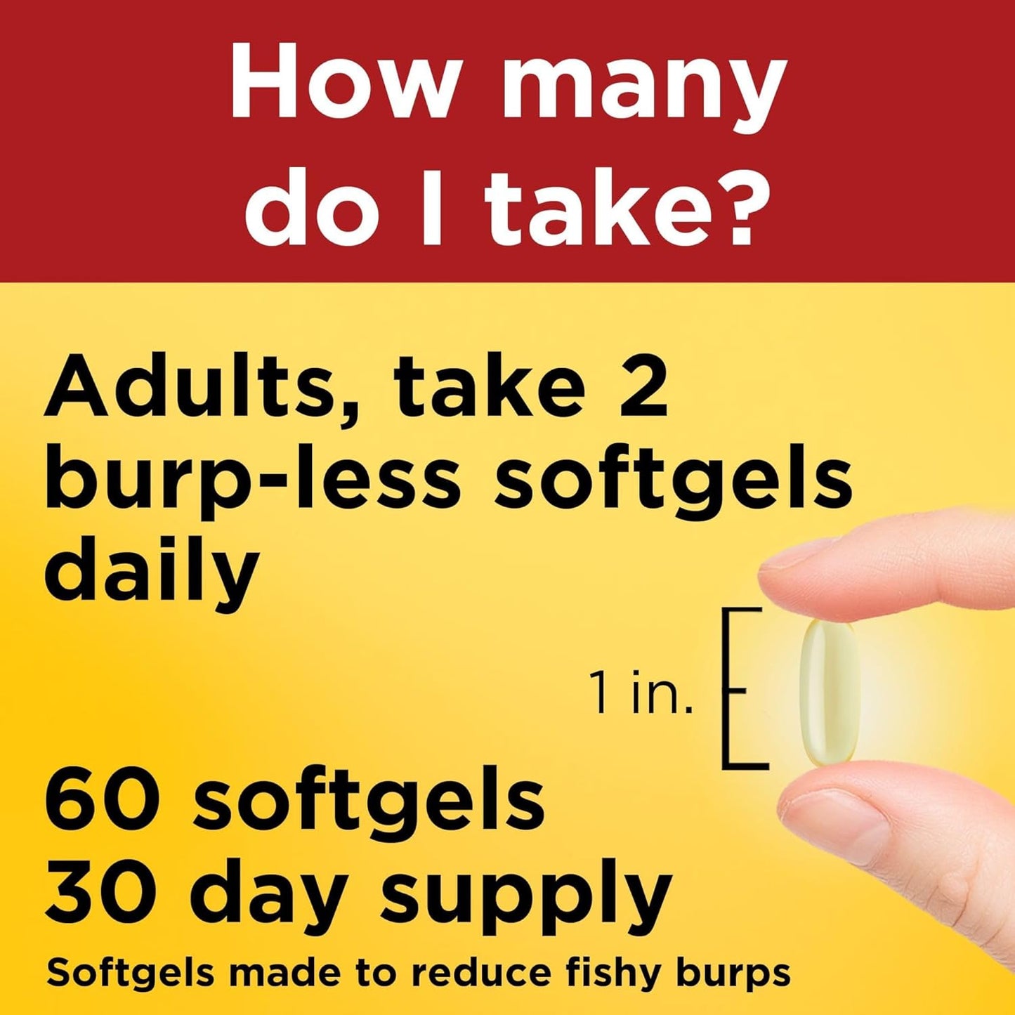 Nature Made Extra Strength Burp Less Omega 3 Fish Oil 1400 mg Minis, Fish Oil 60 Softgels