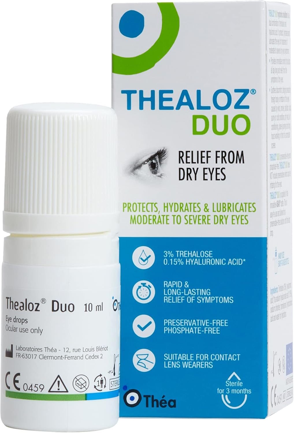 3 Pack Thealoz Duo 10 x 3 (30ml) - Dry Eye Drops - Eye Artificial Tears - Treatment for Dry Eyes
