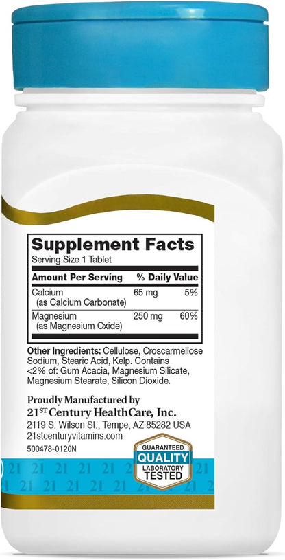 21st Century, Magnesium, 250 mg, 110 Tablets