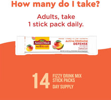 Nature Made Wellblends Active Immune Defense Fizzy Drink Mix, ResistAid, Vitamin C 500mg, Vitamin D 1000 IU, Zinc, and Electrolytes Powder, 14 Stick Packs Nature Made