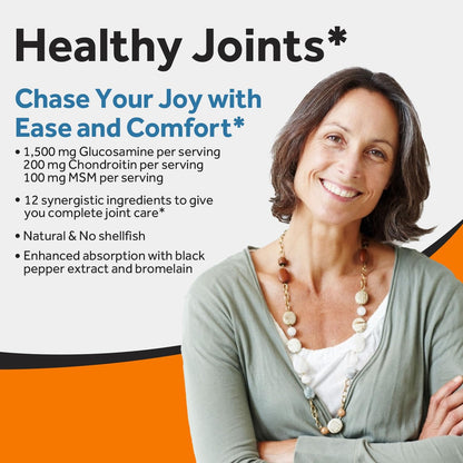 Doctor's Recipes Glucosamine Chondroitin MSM Turmeric Quercetin, Joint Support Supplement for Men & Women, with Black Pepper for High Absorption, Complete Joint Care, No Shellfish, 90 Tablets