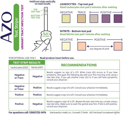 AZO Cranberry Urinary Tract Health Supplement & Urinary Tract Infection (UTI) Test Strips -  3 Count