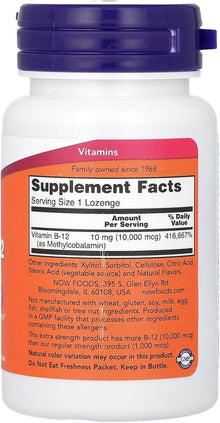 NOW Foods Supplements, Methyl B-12 10,000 mcg 60 Lozenges now