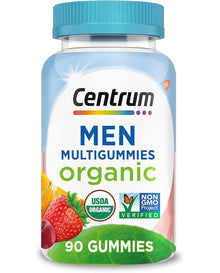 Centrum Men's Organic Multigummies, Men's Multivitamin Gummies, Organic Multivitamin for Men with Essential Nutrients for Immune Support, 90 ct Centrum